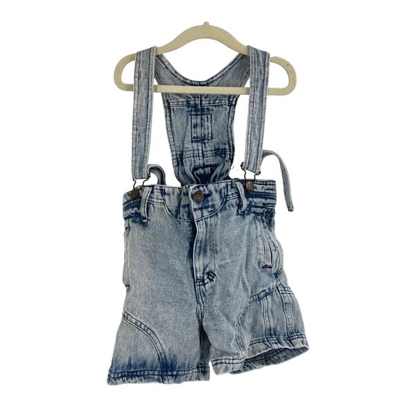 Vintage 90s Body Gear Toddler 4T Acid Wash Shortalls Overalls Hip Hop - Picture 1 of 7